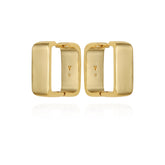 Brass Rectangle Hoop Earrings