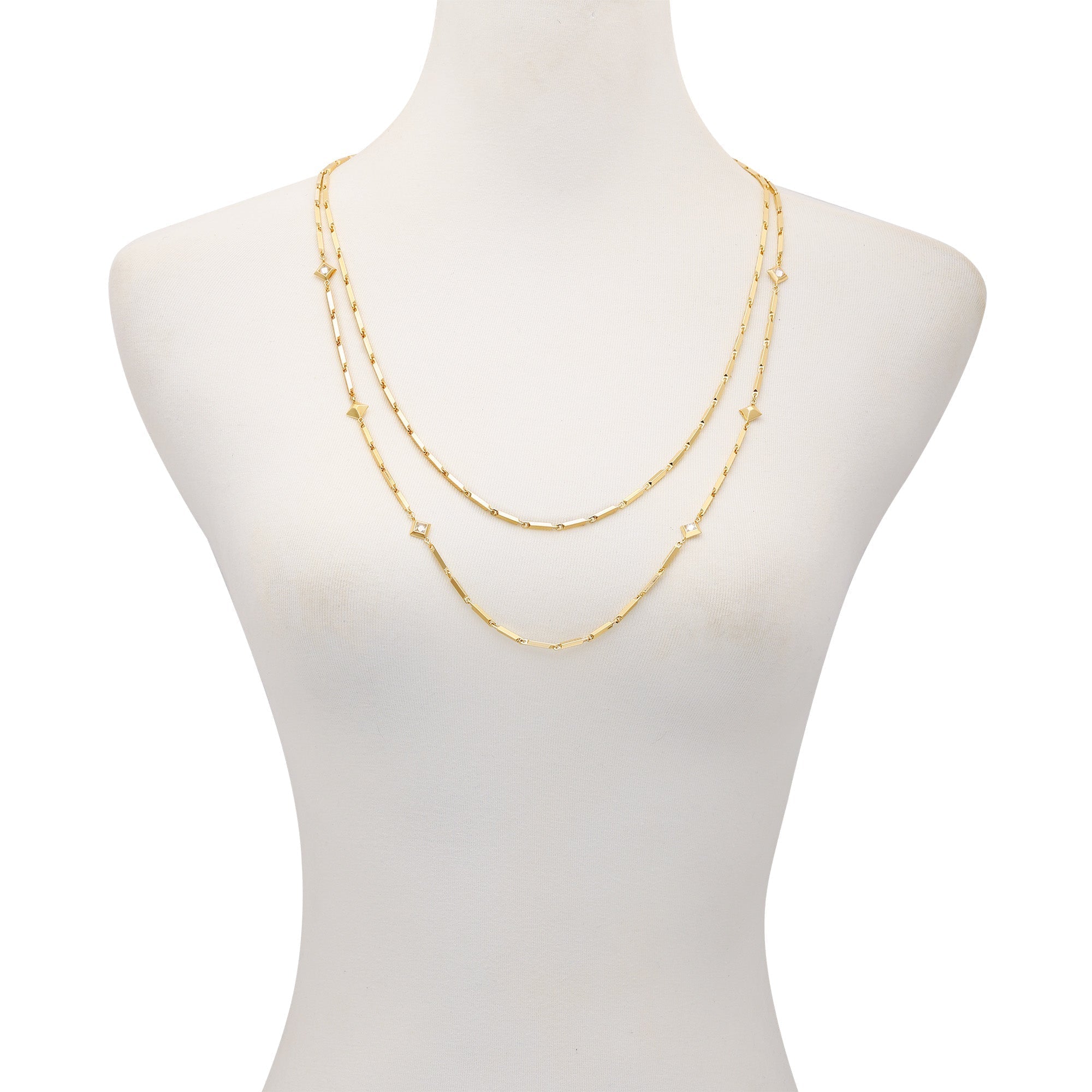 Goldtone Long Layered Necklace