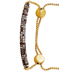 Goldtone Multi Crystal Stone Slider Bracelet