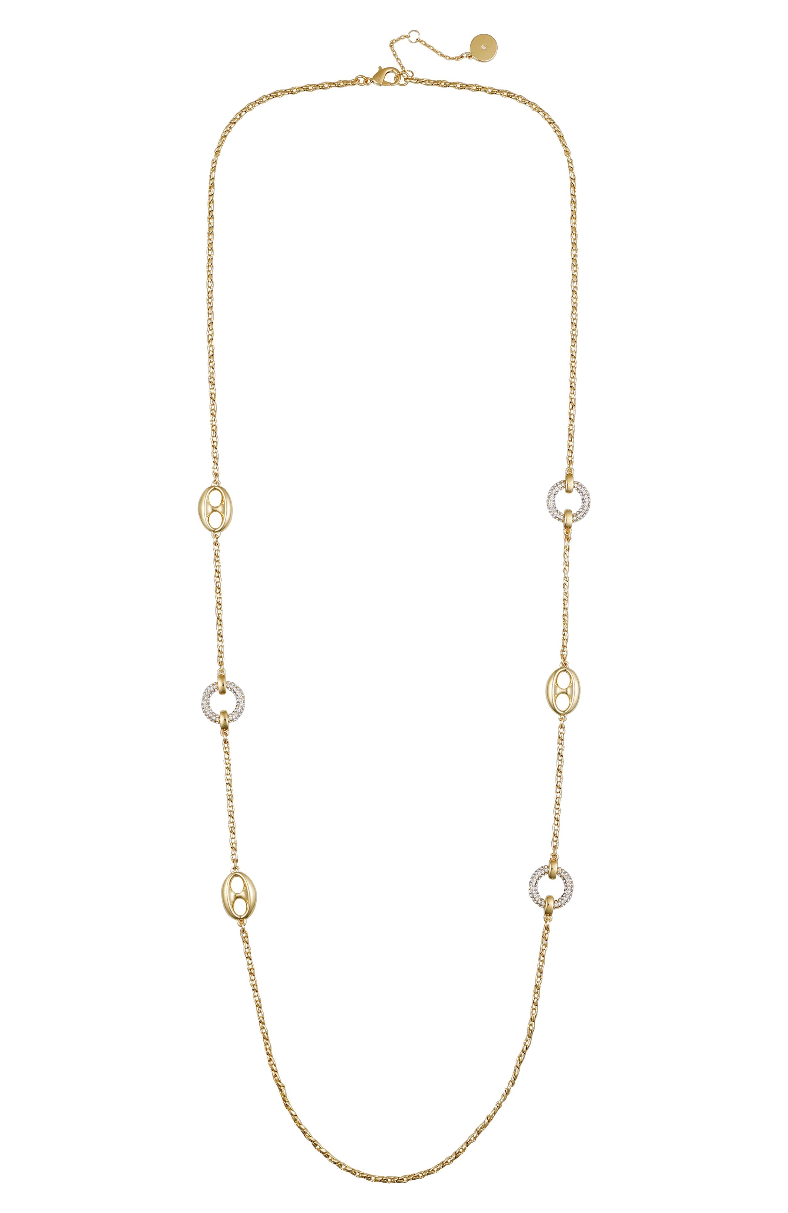 Signature Mixed Link Pav茅 Long Necklace