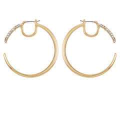 Crystal Pav茅 Large Hoop Earrings